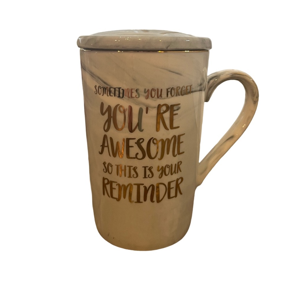 Ceramic coffee mug with inspirational quote